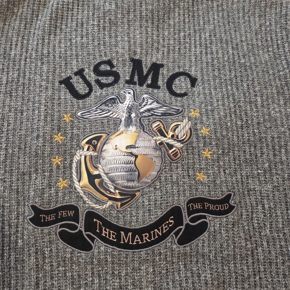 United states marine corp semper fi full zip Knit embroidered sweater XL NWT‎ - Picture 8 of 10